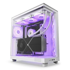 NZXT H6 FLOW RGB Compact Dual-Chamber Mid-Tower Airflow Case, White