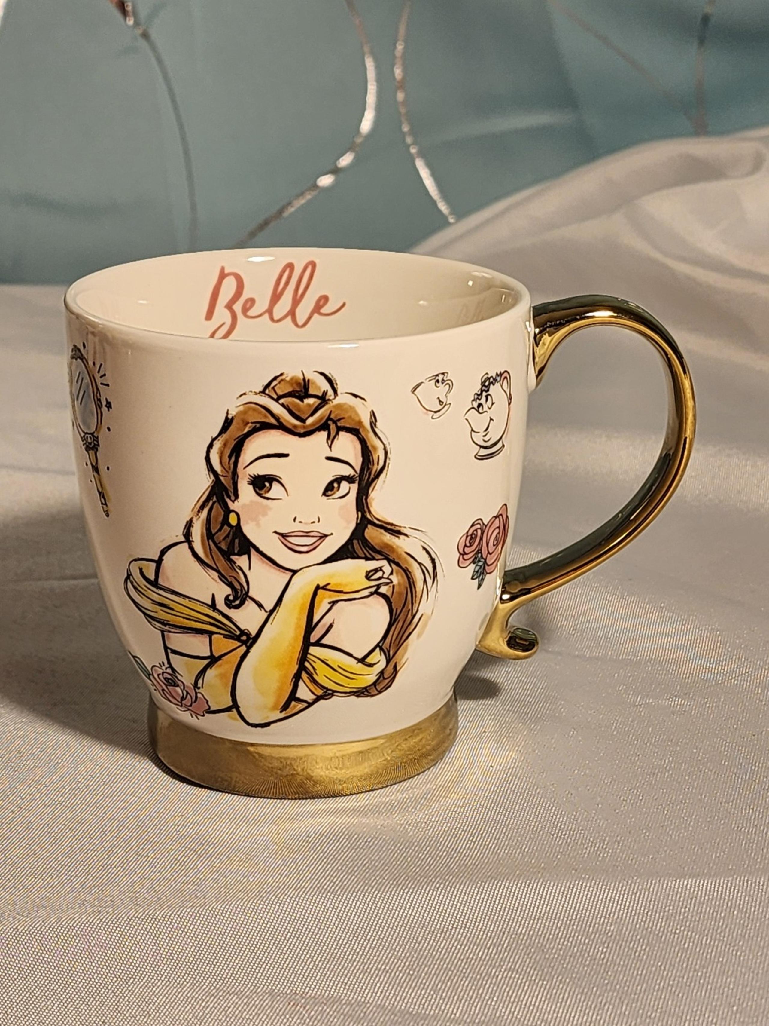 Disney Princess BELLE DREAM IT FOOTED MUG Teacup Gold Handle Beauty & The Beast