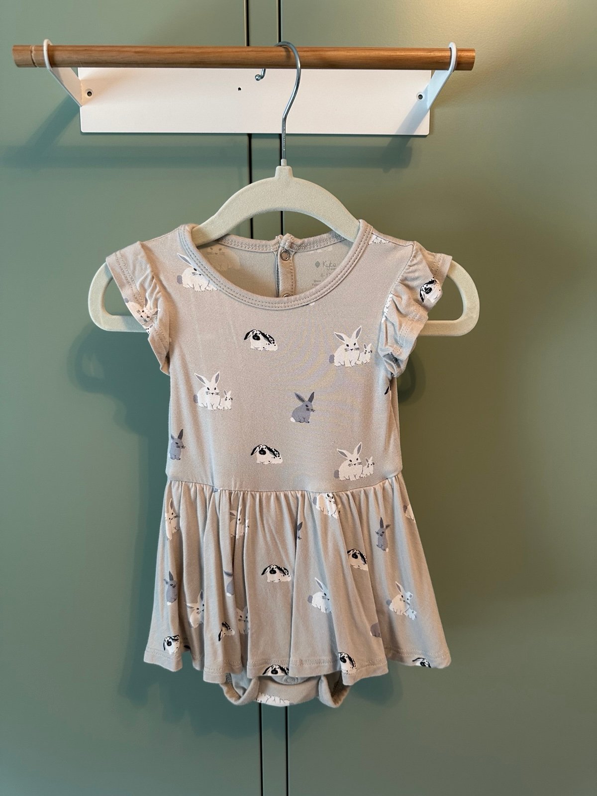 Kyte Baby Twirl Bodysuit Dress NWOT Bunny 6-12mo