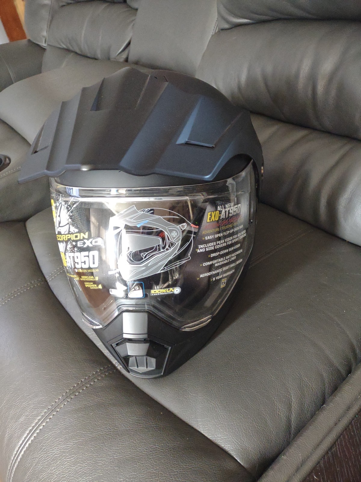 Adult scorpion exo-at950 helmet flip up modular, dual sport inner visor size xs