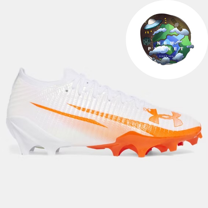NWT UA Blur Pro Men's Football Cleats | White/ Team Orange - 109 Sz: 9 UND110