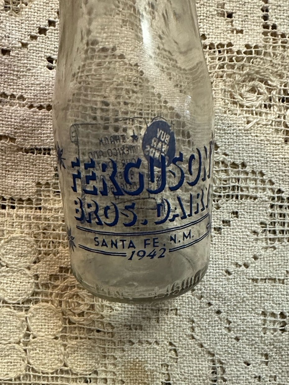 Ferguson Dairy vintage Milk Bottle Santa Fe New Mexico