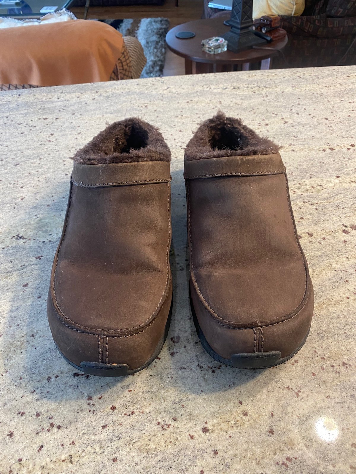 Men’s Merrell Brown Slip On Suede with Faux Fur Lining Size 11.5