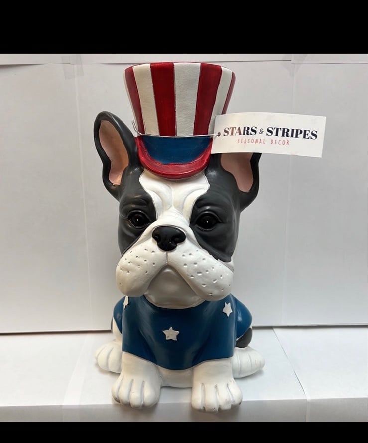 Patriotic French Bulldog 4th of July Decor