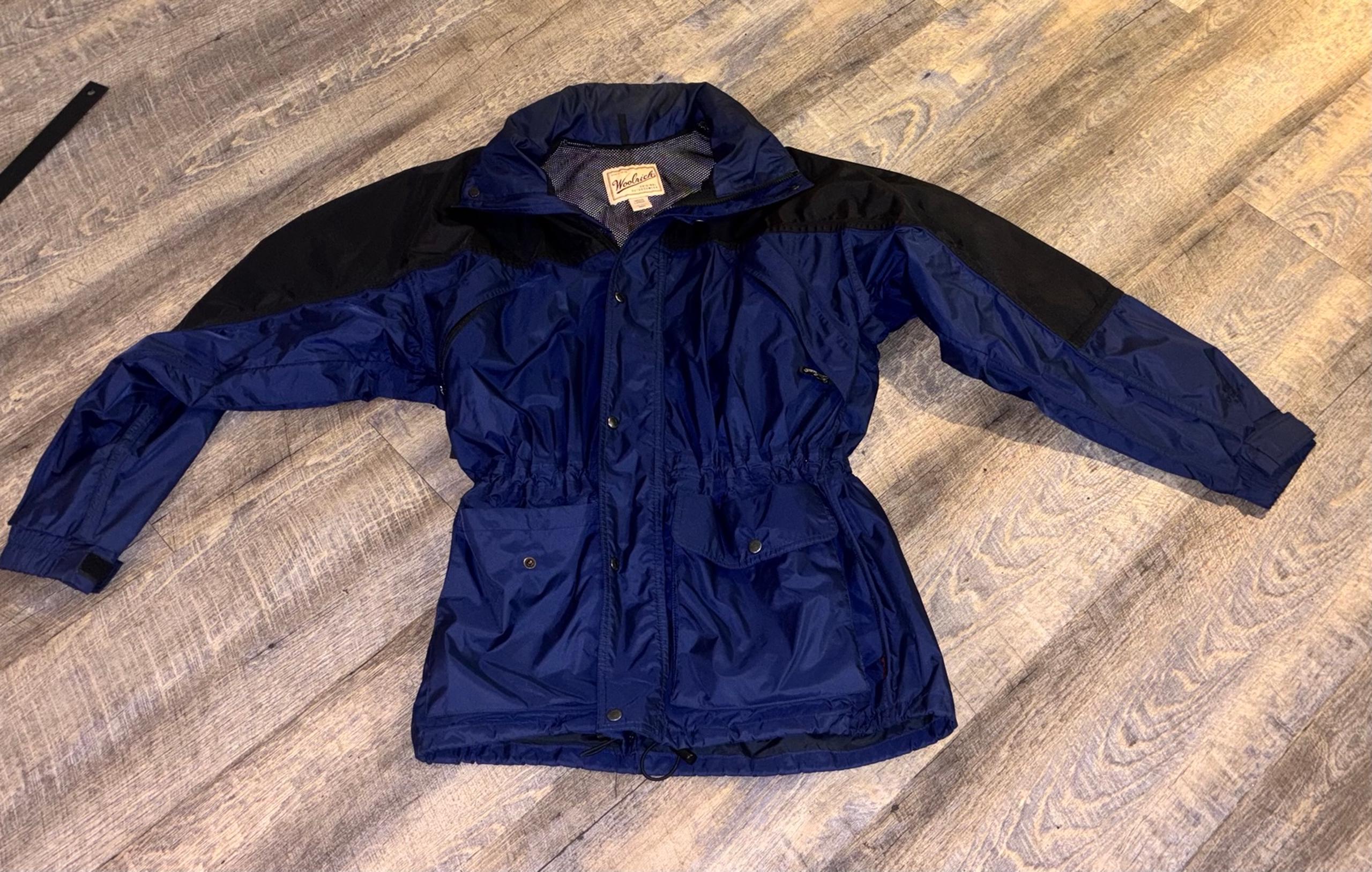 Vintage Woolrich Mens Sz Large Hydromax 2100 Jacket Zip Button Navy Blue
