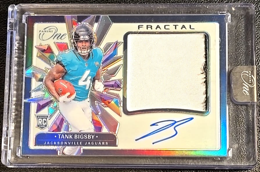 Tank Bigsby 2023 Panini One FOTL Fractal RPA /60 Sealed #392 Jaguars 2 Color