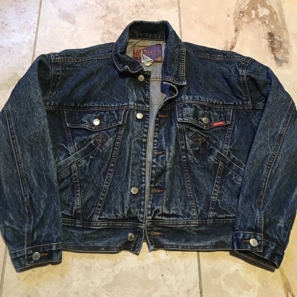 VINTAGE ACID WASH DENIM JEAN JACKET