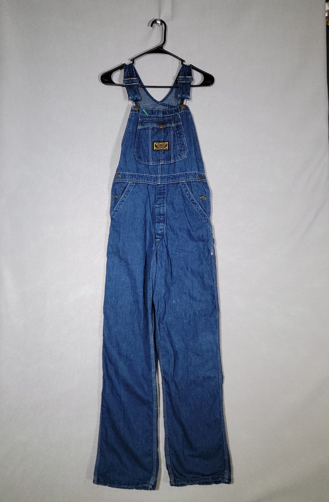 Vintage Washington Dee Cee Sanforized Dark Wash Overalls Size 29x34