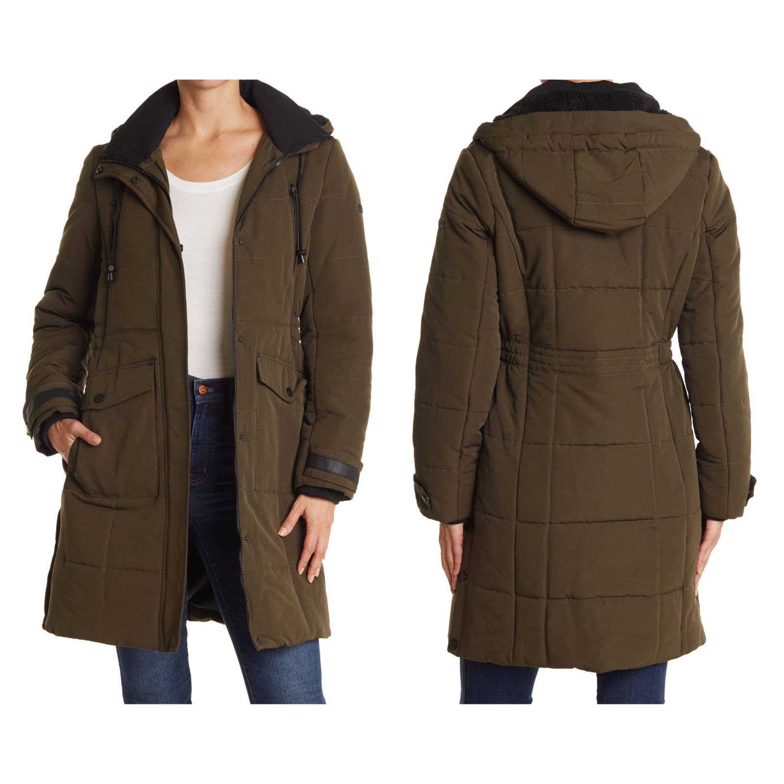 LUCKY BRAND Quilted Hooded Parka (M)