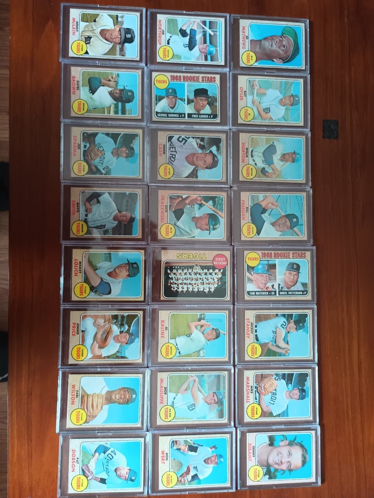 Vintage card lot 1968 Detroit Tigers Topps w.s. Champs! Plus 61 and 65 topps