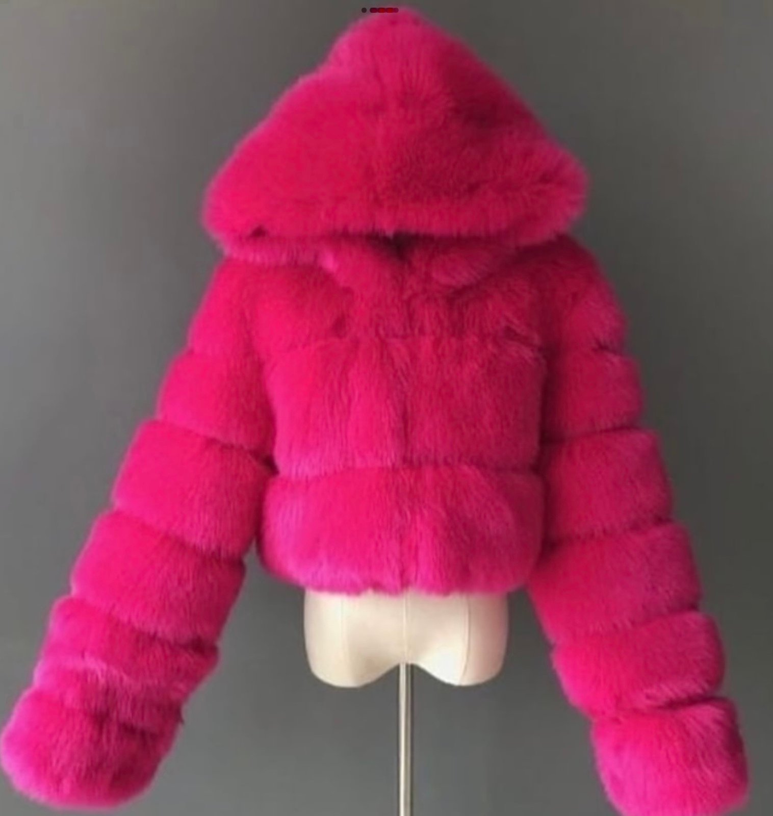 Pink Faux Fur Short Jacket size XS-S (If over 5 Ft go up to M for Sleeve Length