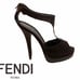 Heels Fendi T Strap Lisa Authentic Tribute stilettos suede black