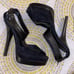 Heels Fendi T Strap Lisa Authentic Tribute stilettos suede black