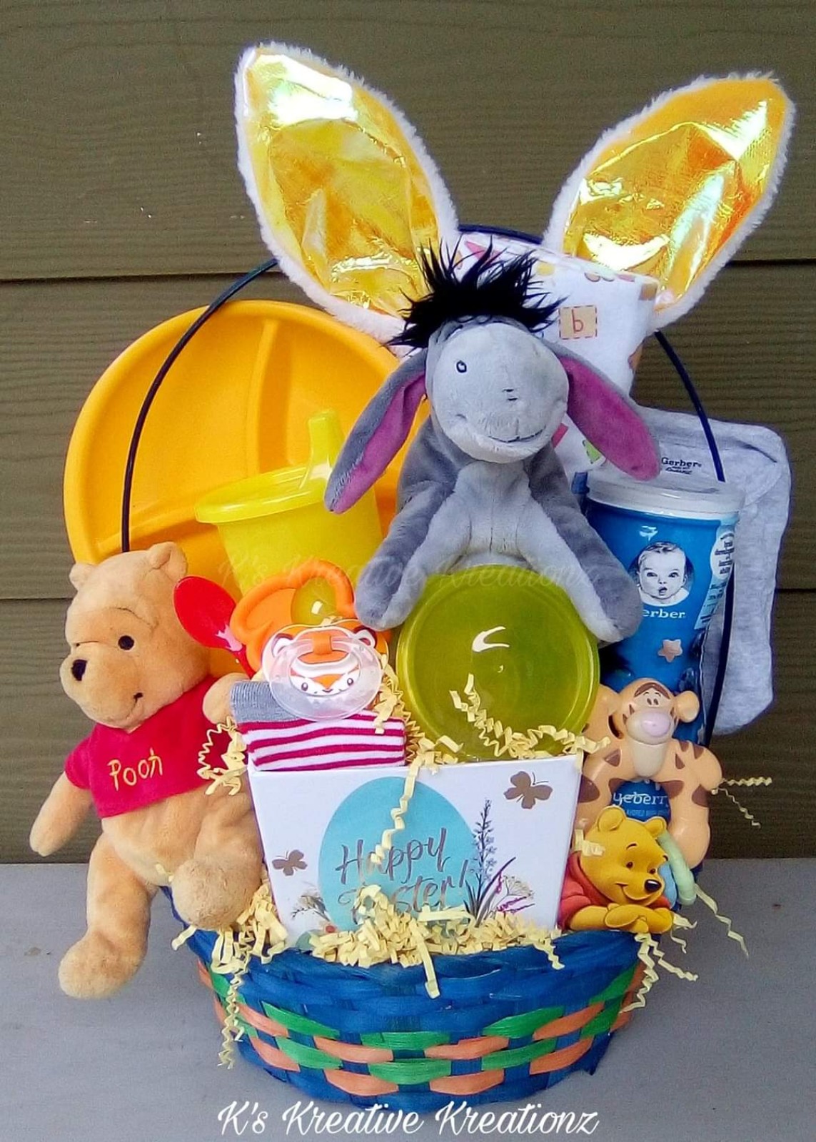 Winni the poo bear baby easter basket