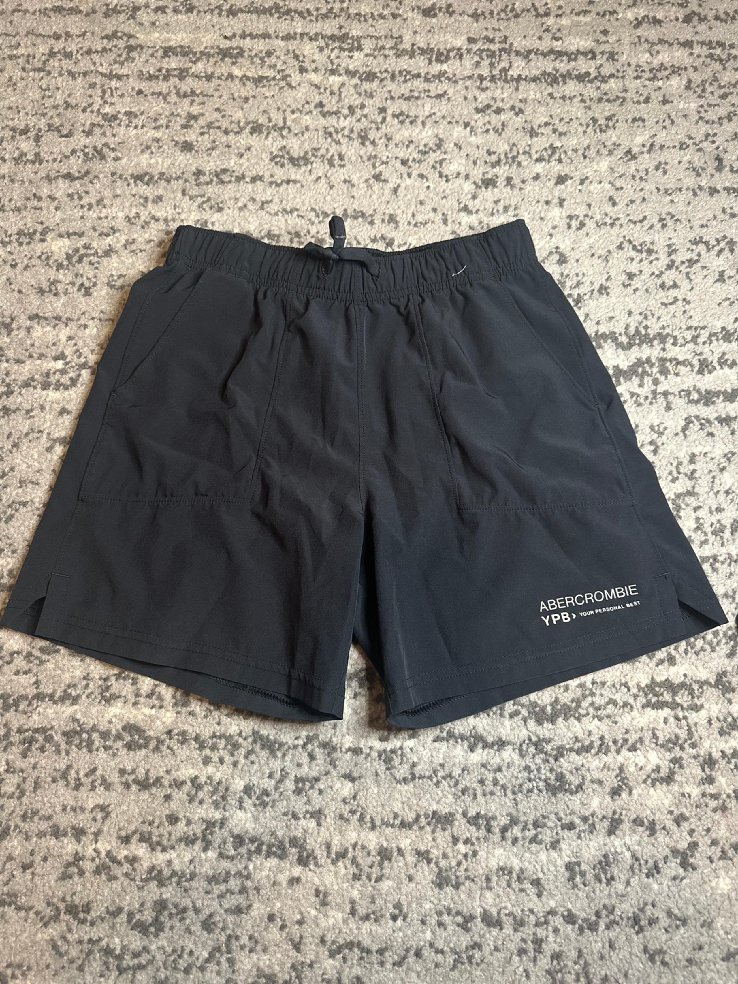 YPB Abercrombie kids black athletic shorts