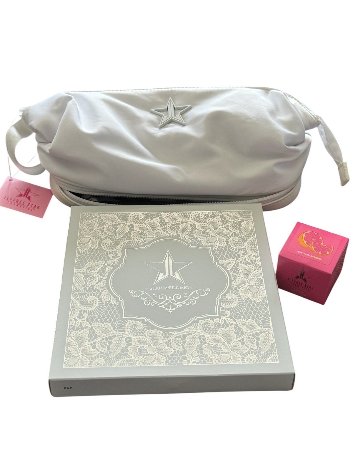 Jeffree Star Bundle -White Star Milk Bag-velour lip scrub