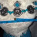 SHERRI HILL western of the shoulder crochet sequence skirt two piece set size 0