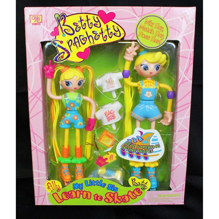 Vtg 1998 Betty Spaghetty My Little Sis Learn To Skate Playset New Dolls Girls