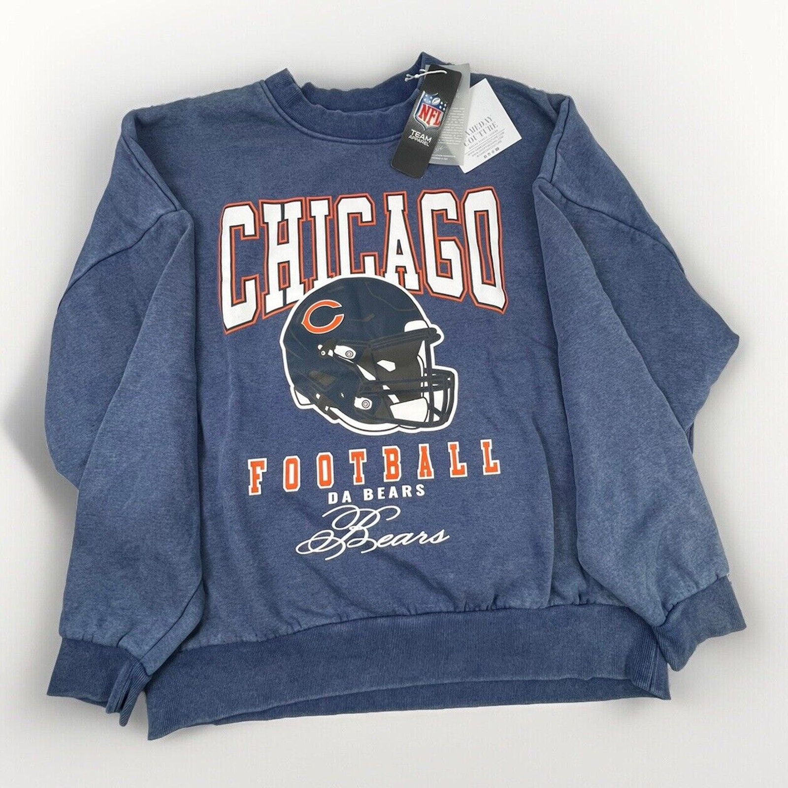 NFL Chicago Bears Small Gameday Couture Crewneck Sweatshirt Blue Vintage Wash