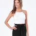 BEBE Grommet Bare Shoulder Halter Top