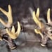 Resin deer antler candle holders