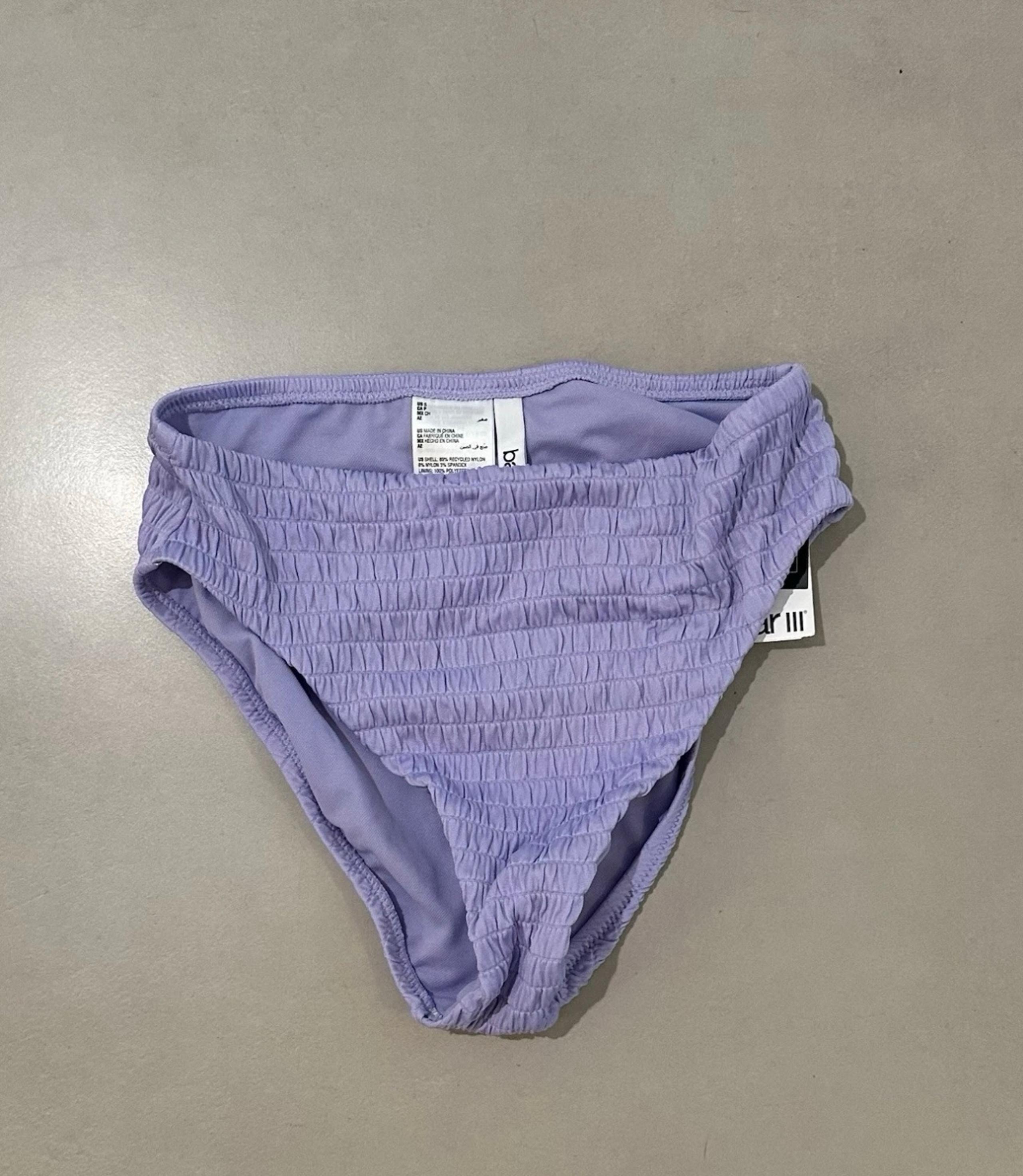 Bar III Women's Purple Pucker Up Textured Bikini Bottom Swimwear NWT Size Small
