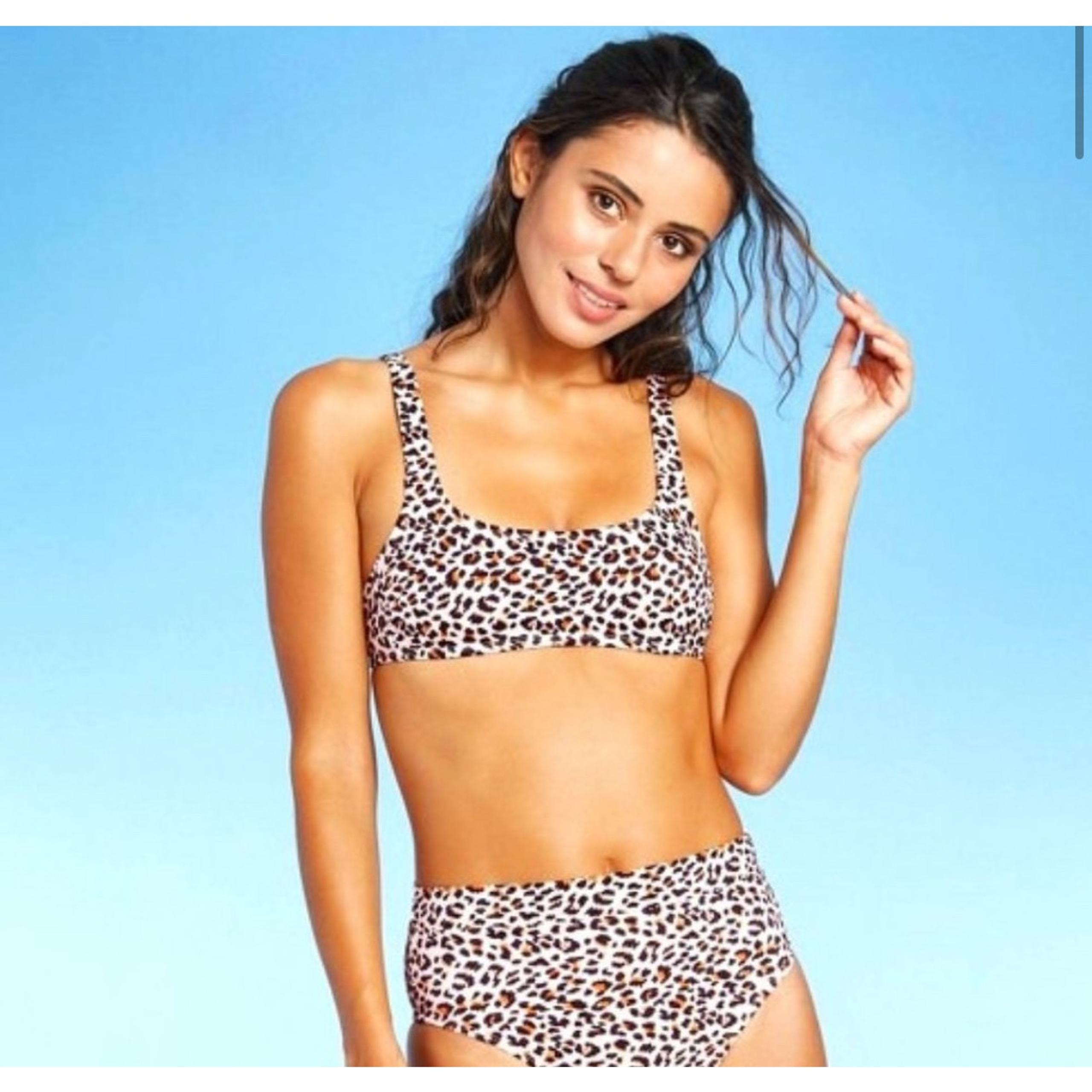 Xhilaration Leopard Print 2PC Swimsuit Bikini SIZE 14W
