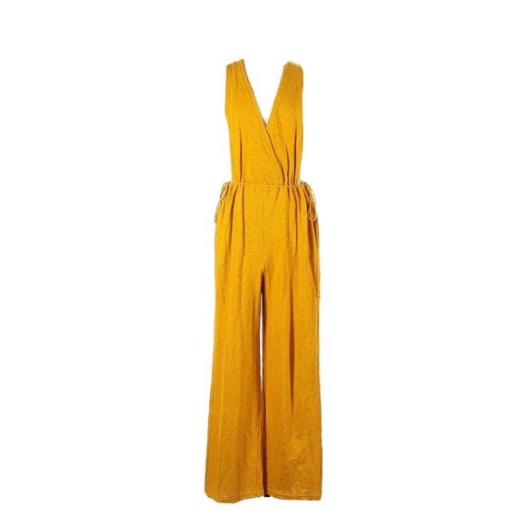 NWT Free People FP Beach Let's Chill One Piece in Yellow Oversize Jumpsuit S