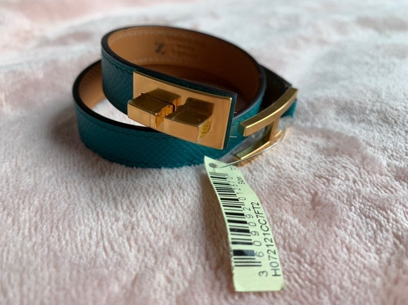 nwt hermès double tour leather bracelet