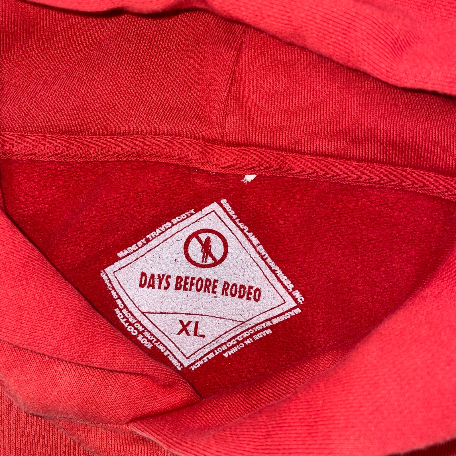 Travis Scott Days Before Rodeo Hoodie Red Travis Scott SZ XL Travis Scott Days Before Rodeo Hoodie Red Travis Scott SZ XL