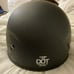 VCAN Cruiser Solid Flat Black Half Face Motorcycle Helmet with Drop-Down Sun Vis