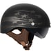 VCAN Cruiser Solid Flat Black Half Face Motorcycle Helmet with Drop-Down Sun Vis