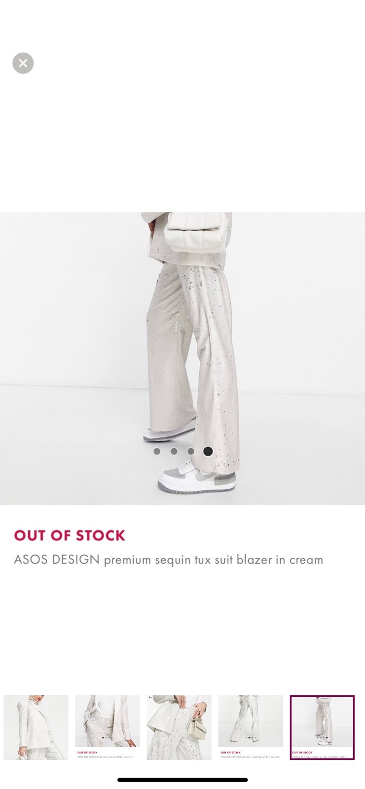 Cream sequin ASOS suit