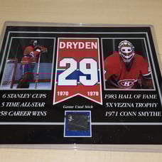 Ken Dryden NHL Game Used stick jumbo card