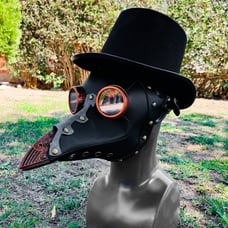 Steampunk Black Doctor Mask & Top Hat