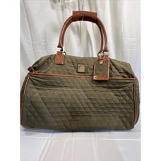 LIZ CLAIBORNE CARRY ON TRAVEL BAG ON ROLLER WHEELS HANDLE LUGGAGE 20X12 Green