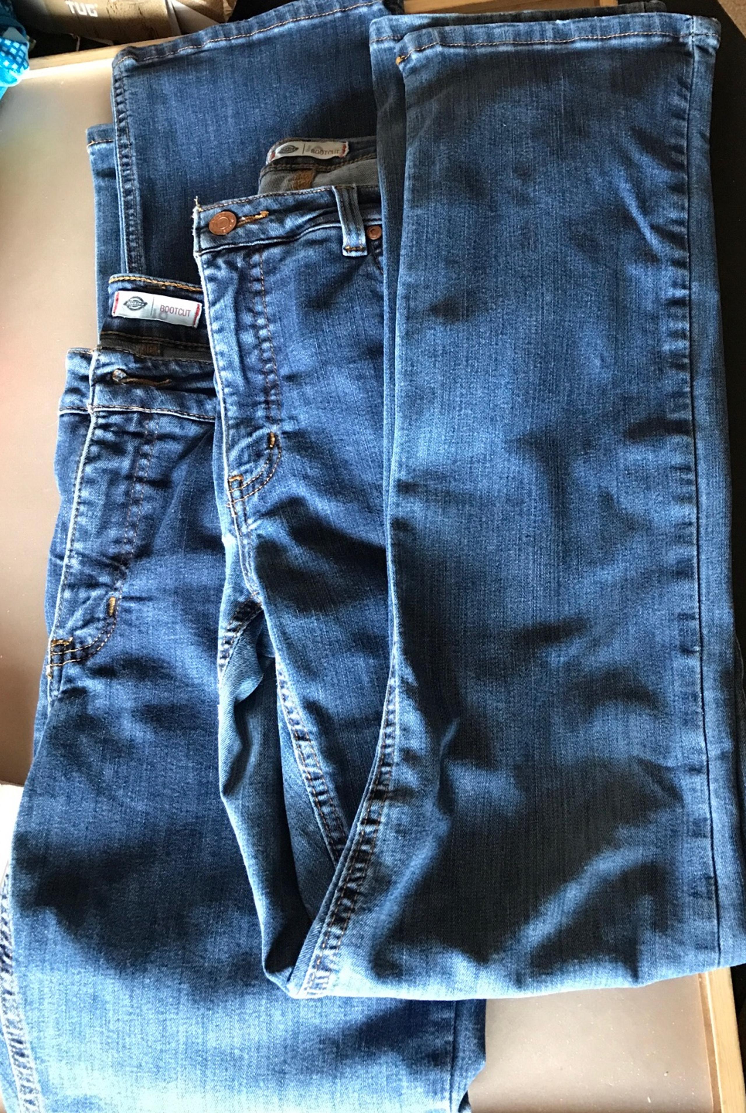 2 Pair Dickies Womens Boot Cut stretch blue jeans Sz10 ???