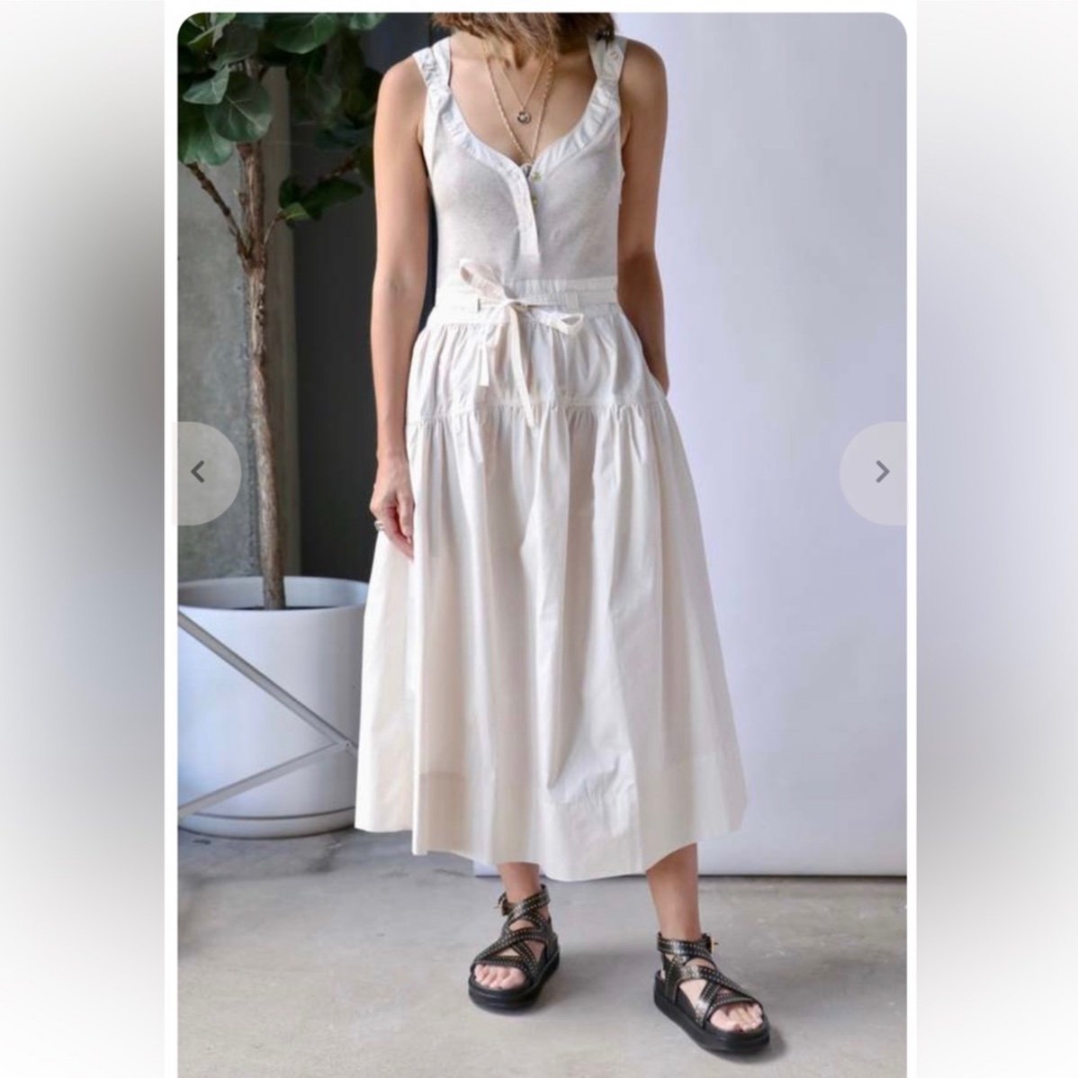 Ulla Johnson Lilith midi Dress in oatmeal Sz 6