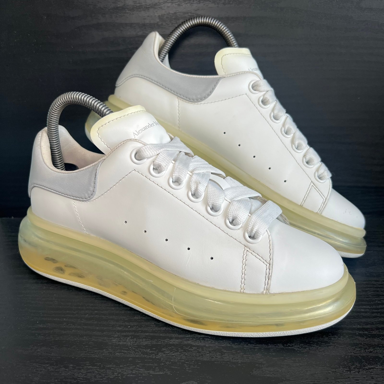 Alexander McQUEEN Women’s Oversized Sneaker Sz 38 / 8 White Transparent Midsole