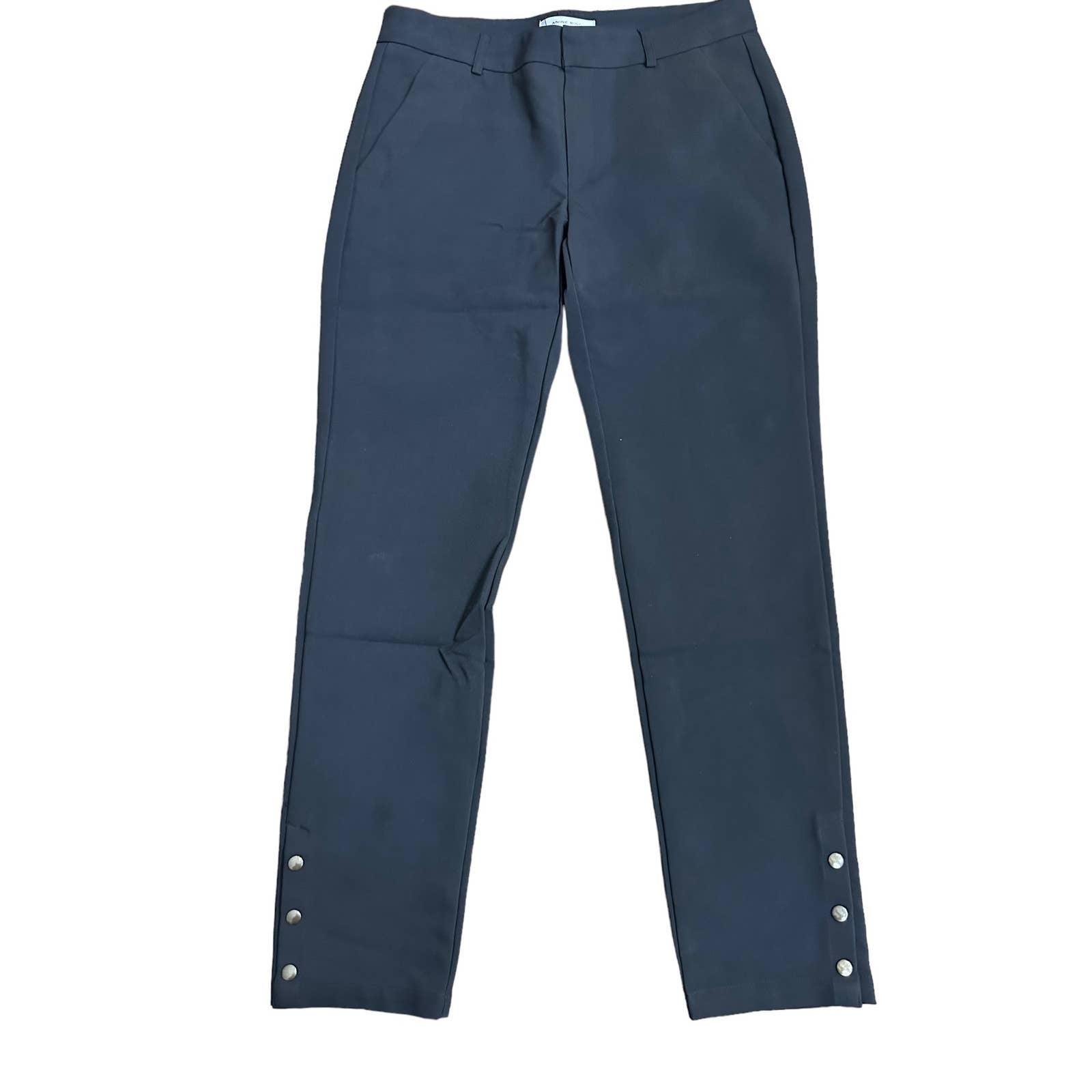 Anine Bing Women's Blue Straight Leg Cropped Casual Pants Size Small