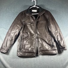 calvin klein size s men’s jacket brown leather