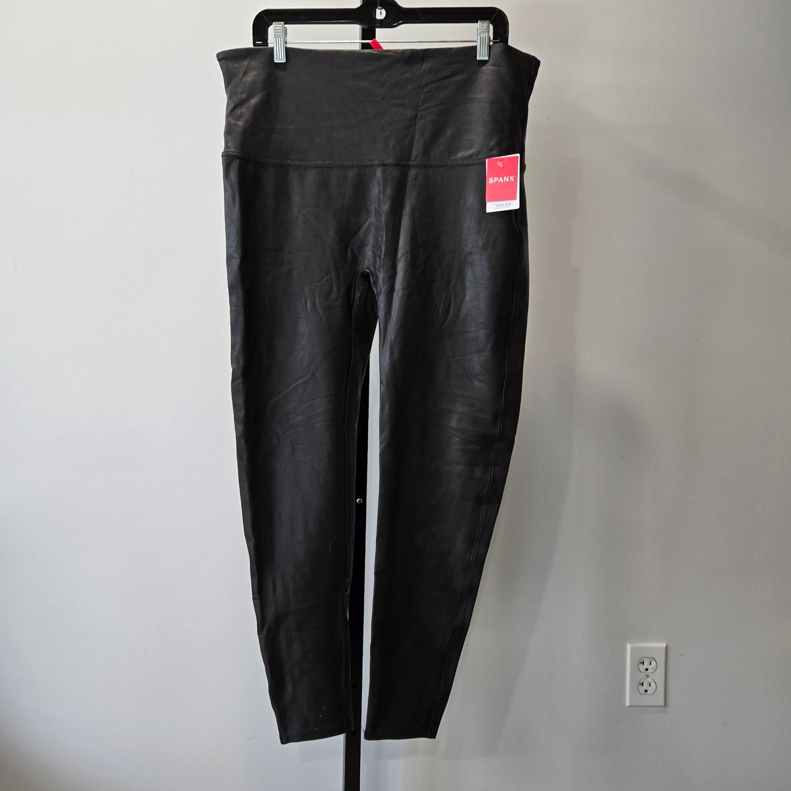 NWT Spanx Shaping Faux Leather Leggings Black Style 2437P Plus Size 3X