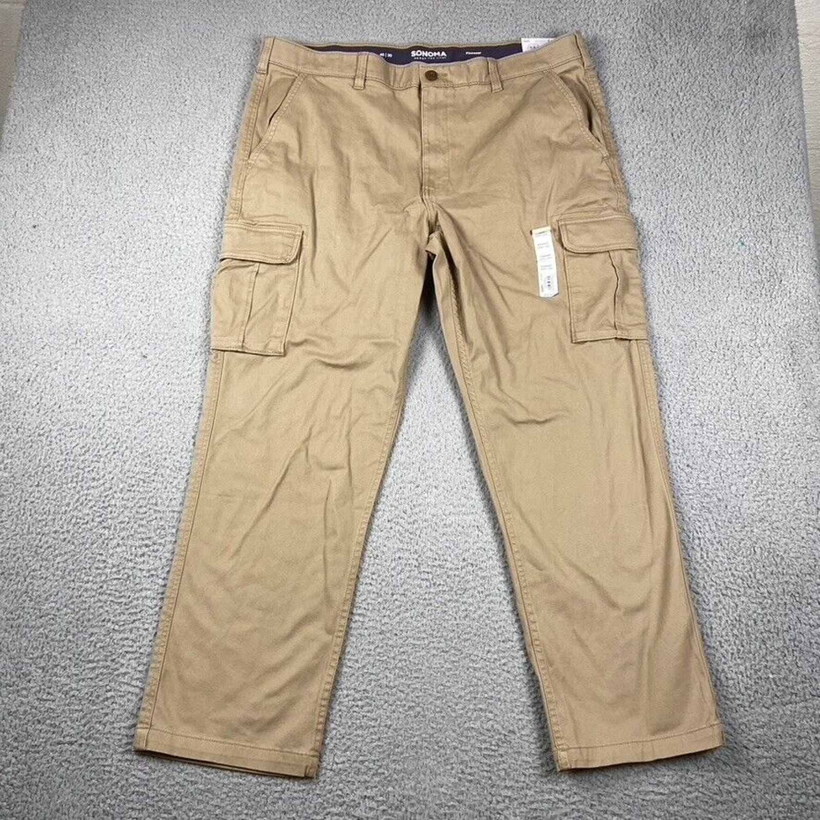 Sonoma Straight Flexwear Cargo Utility Pants Men's 40x30 Beige Outdoors News