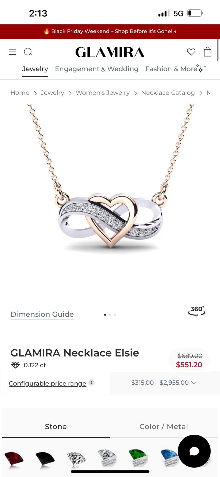 Glamira Elsie Infinity Heart necklace