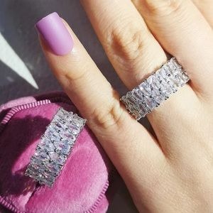 NEW 925 STERLING SILVER ETERNITY DIAMOND RING