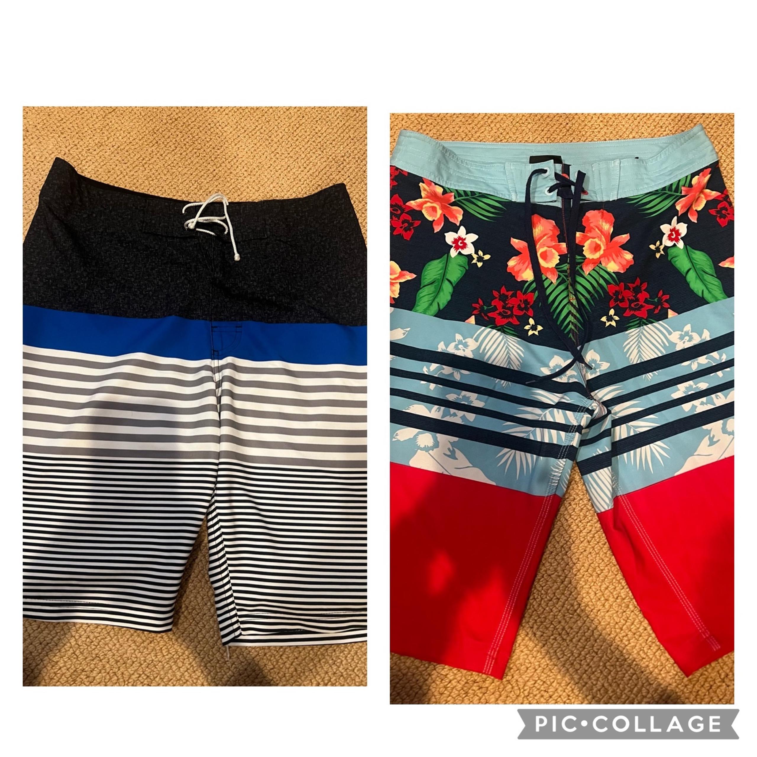 Lot of 2 Mens Swim Shorts Trunks Swimsuits Old Navy Burnside Size 30