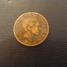 1879 Spain 10 Cents Coin Alfonso XII Diez Centimos Antique Circulated