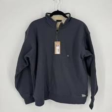 Eddie Bauer sweatshirt mens large L dark gray signature fleece faux shearling