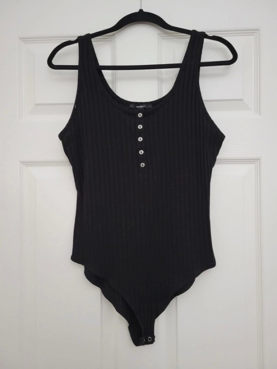 Black ribbed bodysuit