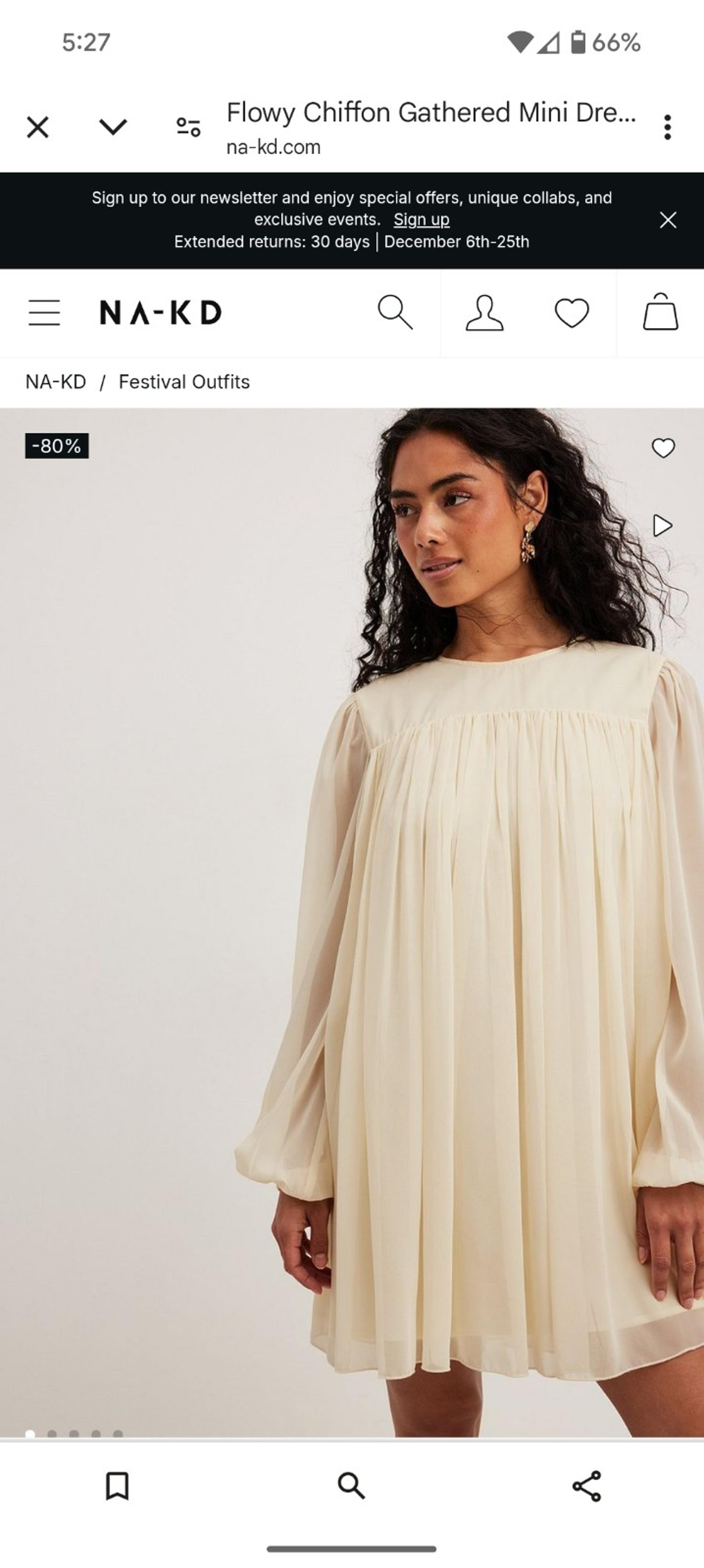 NAK-D Flowy Chiffon Gathered Mini Dress